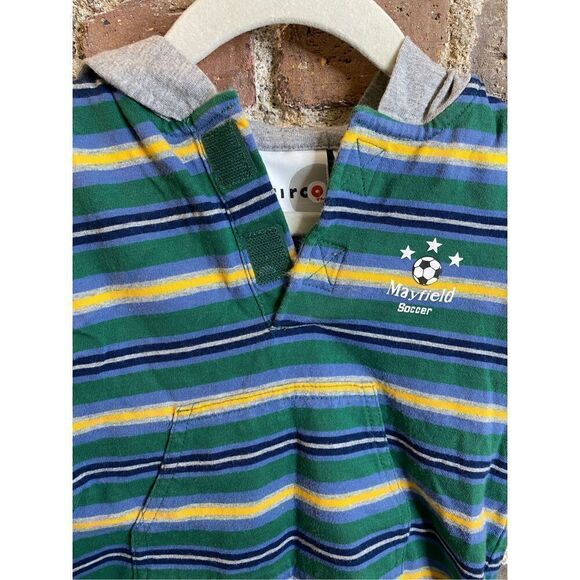 Y2K Circo Baby Mayfield Soccer Striped Hooded Sleeveless Romper Baby Size - Picture 2 of 9